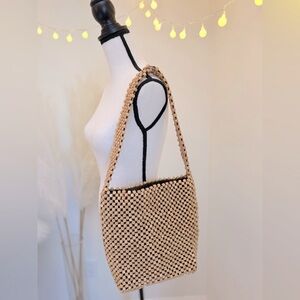 🌾 The Sak Tan Shoulder Bag with Bohemian Flair